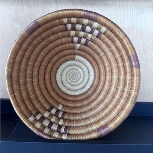 Handwoven Decorative Woven Basket - Natural & Brown Tones